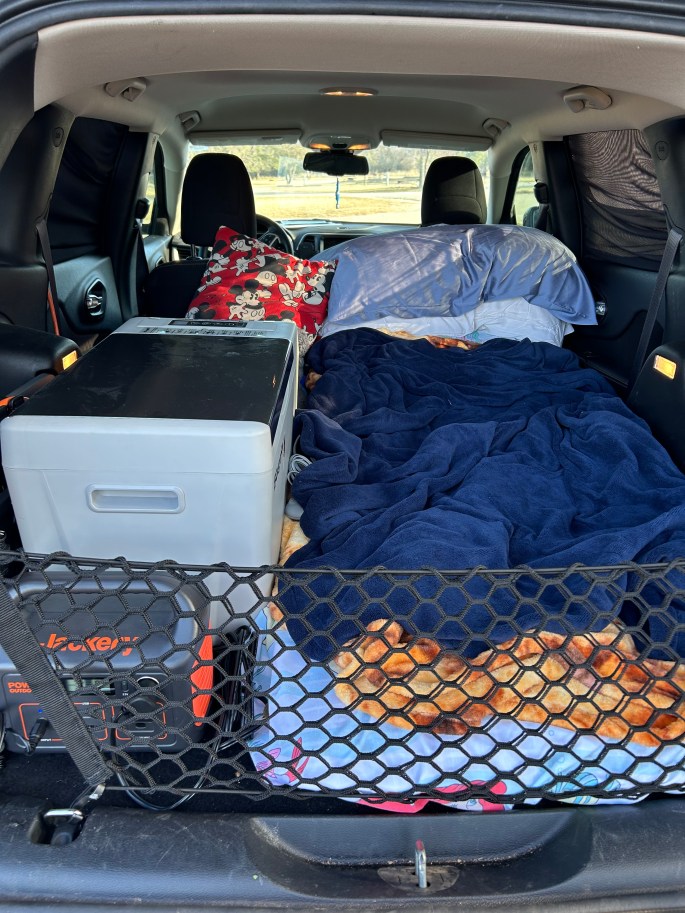 No build Jeep sleeping setup