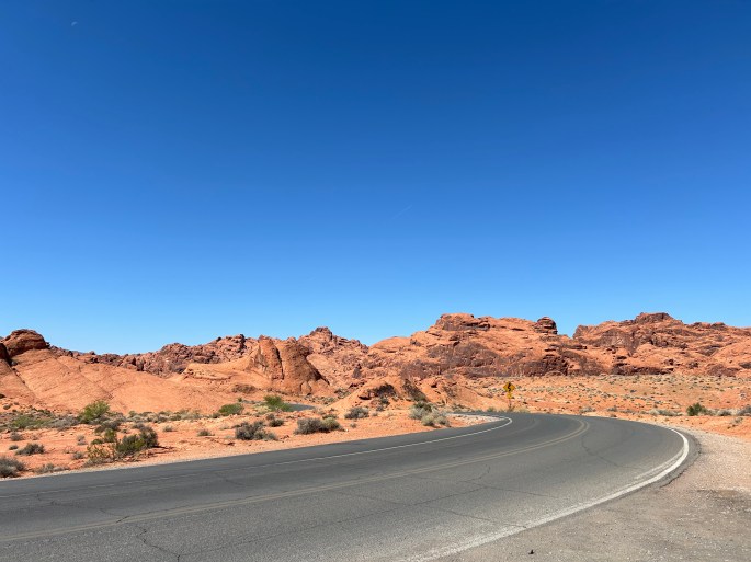 Driving through Valley of Fire State Park in Nevada